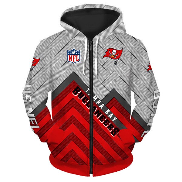 Tampa Bay Buccaneers 3D Hoodie Zip Hoodie, Nfl 3D All Over Print Hoodie Zip Hoodie