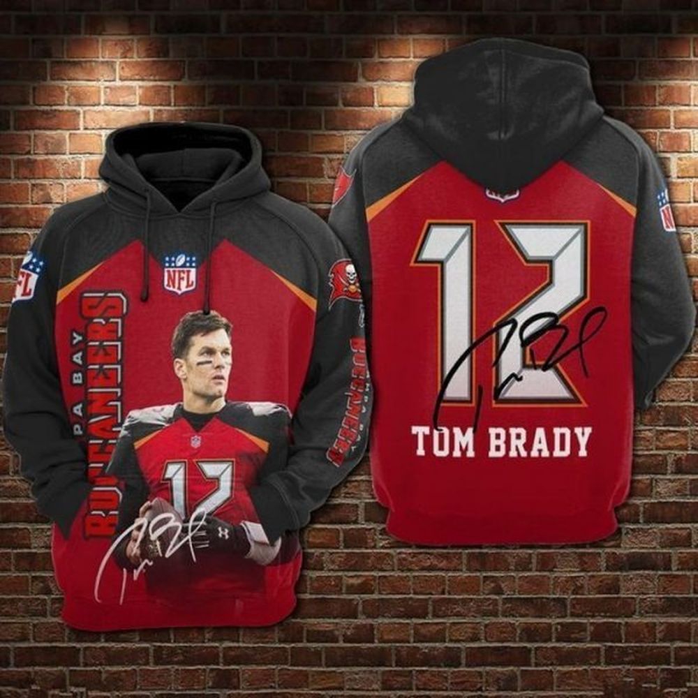 Tampa Bay Buccaneers Hoodie Number 12 Tom Brady 3D Hoodie Zip Hoodie, Nfl 3D All Over Print Hoodie Zip Hoodie