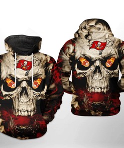 Tampa Bay Buccaneers Nfl Skull Team 3D All Over Print Zip Up Hoodie Option