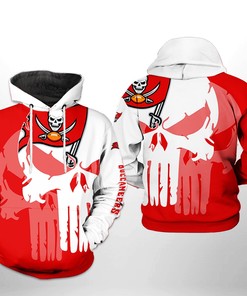 Tampa Bay Buccaneers Nfl Team Skull 3D All Over Print Zip Up Hoodie Option