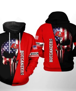 Tampa Bay Buccaneers Nfl Us Flag Skull Team 3D All Over Print Zip Up Hoodie Option
