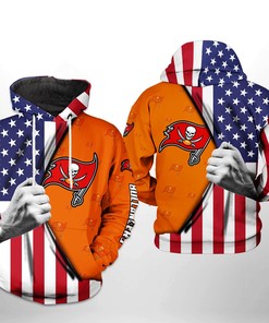Tampa Bay Buccaneers Nfl Us Flag Team 3D All Over Print Zip Up Hoodie Option