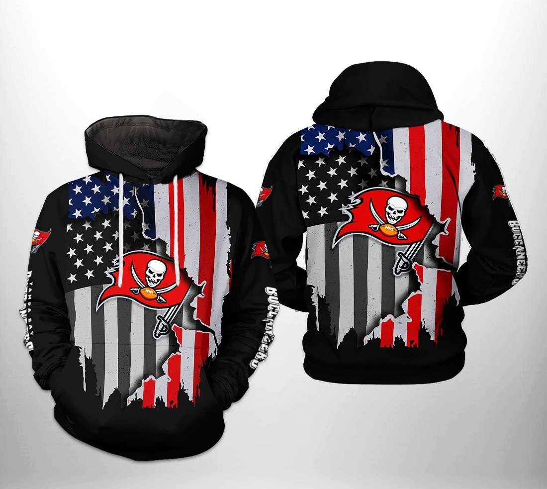 Tampa Bay Buccaneers Nfl Us Flag Team 3D Hoodie Zip Hoodie, 3D All Over Print Hoodie Zip Hoodie