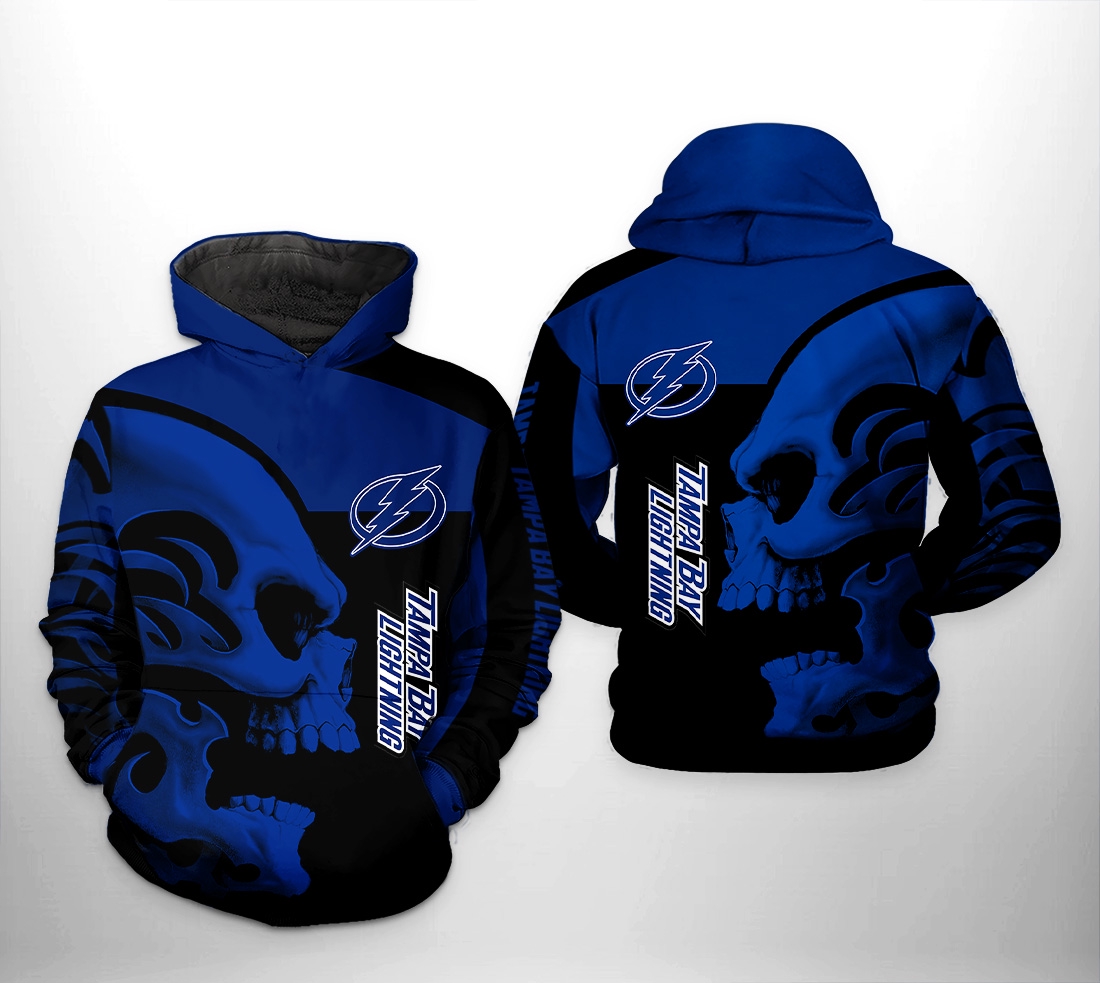 Tampa Bay Lightning Nhl Skull 3D All Over Print Zip Up Hoodie Option