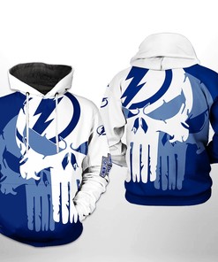 Tampa Bay Lightning Nhl Team Skull 3D All Over Print Zip Up Hoodie Option