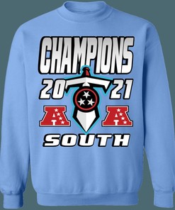 Tennessee Titans 2021 AFC South Division Champions Retro NFL Crewneck Sweatshirt Hoodie Shirt Gifts for Fans
