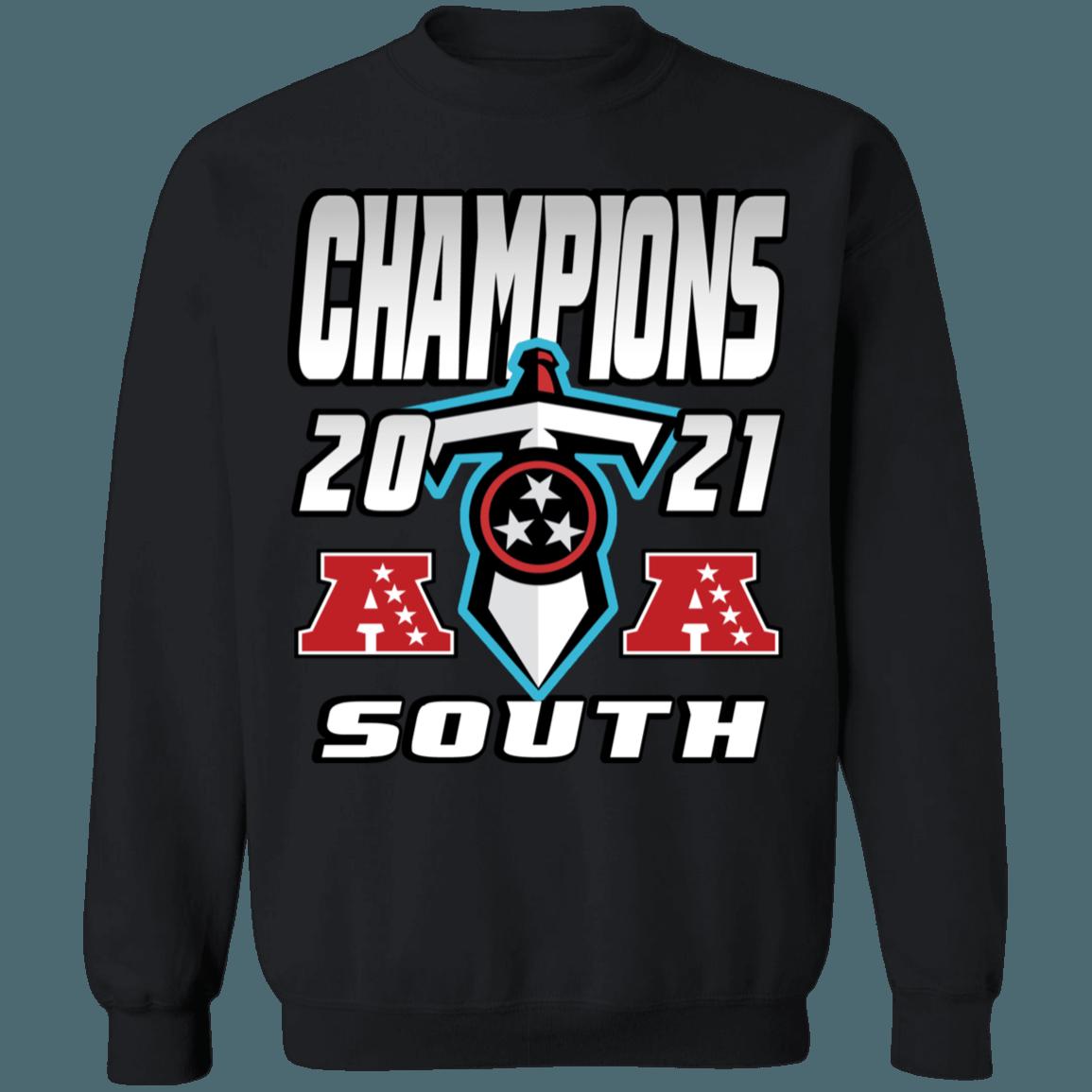 Tennessee Titans 2021 AFC South Division Champions Retro NFL Crewneck Sweatshirt Hoodie Shirt Gifts for Fans - Image 3