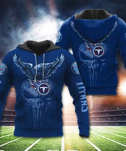 Tennessee Titans Nfl Logo Eagle Unisex 3D All Over Print Zip Up Hoodiezip Up Hoodie
