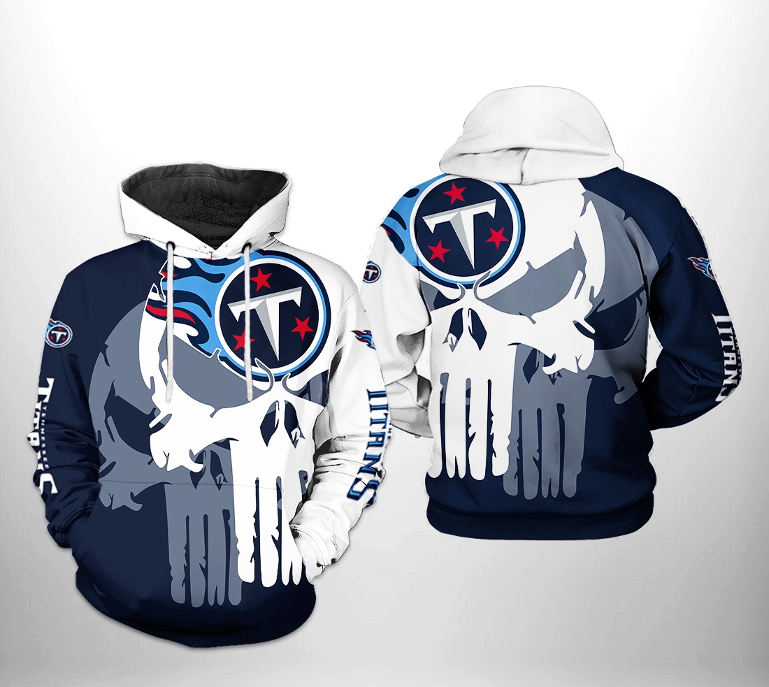 Tennessee Titans Nfl Team Skull 3D All Over Print Zip Up Hoodie Option