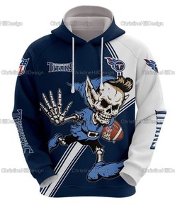 Tennessee Titans Skull Hoodie, Nfl Titans 3D Full Print Hoodie
