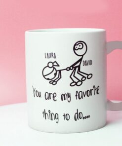 Thanks For All The Orgasms Valentine Mug, Mug Customised With Name, Naughty Valentines Mug For Him
