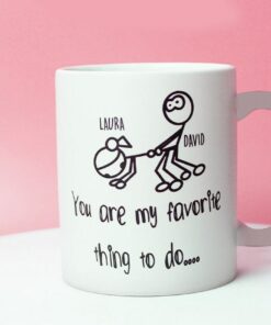 Thanks For All The Orgasms Valentine Mug, Mug Customised With Name, Naughty Valentines Mug For Him