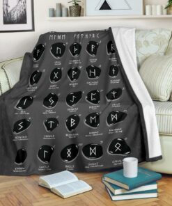 The Viking Style Runes Viking Blanket
