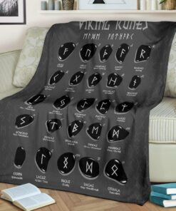 The Viking Style Runes Viking Blanket