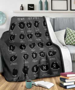 The Viking Style Runes Viking Blanket