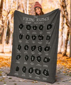 The Viking Style Runes Viking Blanket