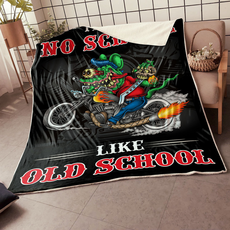 Theres No School Like Old School Hot Rod Blanket