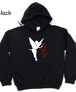 Tinkerbell Sprinkling Hearts Hoodie, Disney Tinkerbell Hoodie, Valentine Gift Shirt, Unisex Hoodie Sweatshirt