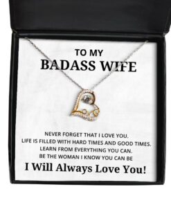 To My Badass Wife Love Dancing Necklace, Never Forget That I Love You Life Is Filled With Hard Times And Good Times, Birthday Gifts, Valentines Day Gifts I Will Always Love You