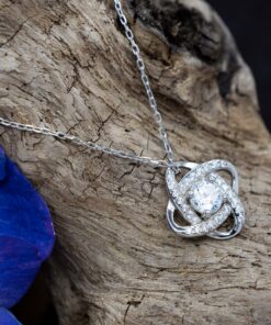 To My Badass Wife Love Knot Silver Necklace, I Love The Way You Walk, Best Birthday Gifts, Engagement Gifts, Wedding Gifts, Valentines Day Gifts From Your Husband