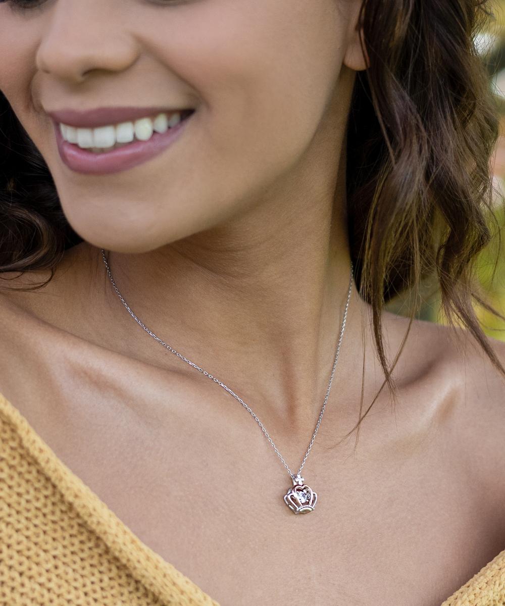 To My Beautiful Wife Crown Necklace - I Loved You Then I Love You Still Always Have Always Will - Birthday, Engagement, Wedding, Valentines Day Gifts I Will Always Love You