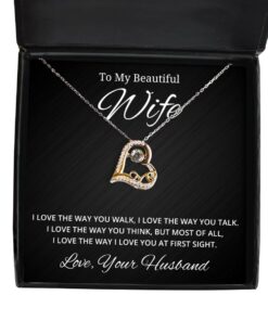 To My Beautiful Wife Love Dancing Necklace, I Love The Way You Walk, Birthday Gifts, Valentines Day Gifts From Your Husband