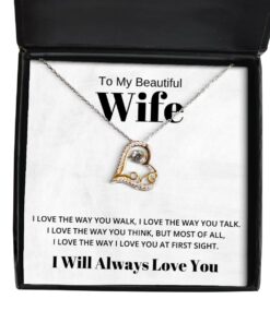 To My Beautiful Wife Love Dancing Necklace, I Love The Way You Walk, Birthday Gifts, Valentines Day Gifts I Will Always Love You