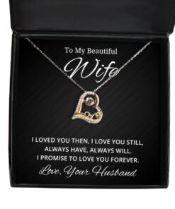 To My Beautiful Wife Love Dancing Necklace, I Loved You Then I Love You Still Always Have Always Will, Birthday Gifts, Valentines Day Gifts From Your Husband