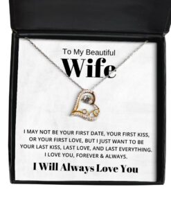 To My Beautiful Wife Love Dancing Necklace, I May Not Be Your First Date, Birthday Gifts, Valentines Day Gifts I Will Always Love You