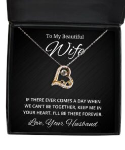 To My Beautiful Wife Love Dancing Necklace, If There Ever Comes A Day, Birthday Gifts, Valentines Day Gifts From Your Husband
