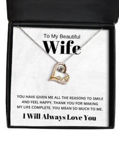 To My Beautiful Wife Love Dancing Necklace, You Have Given Me All The Reason To Smile, Birthday Gifts, Valentines Day Gifts I Will Always Love You