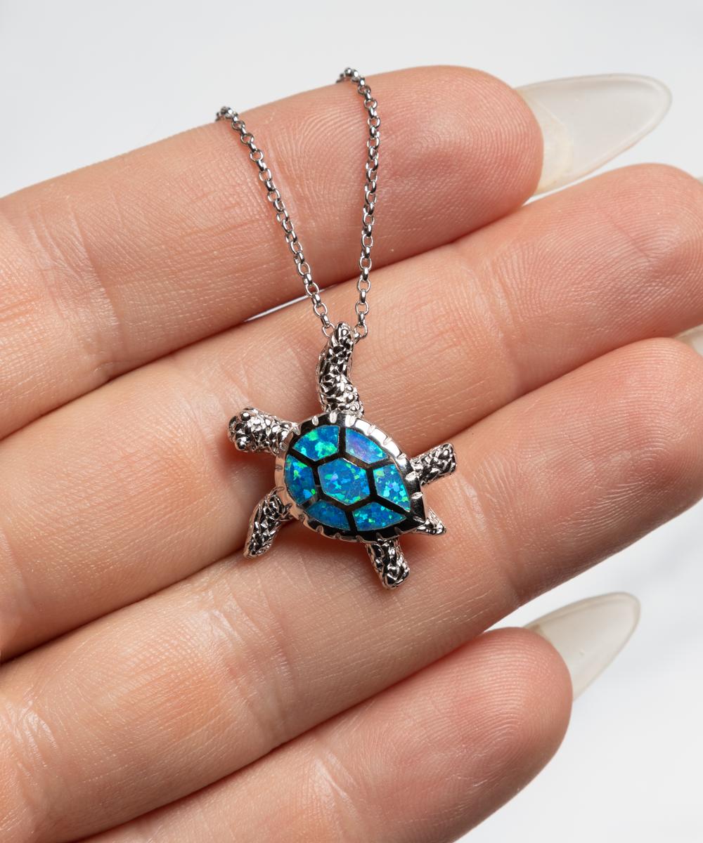 To My Beautiful Wife Turtle Necklace Just Believe In yourself And Don't Give Up On Your Dreams - Birthday, Engagement, Wedding, Valentines Day Gifts From Your Husband - Image 2
