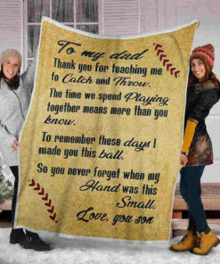 To My Dad – Baseball Blanket – Gift My Dad Love