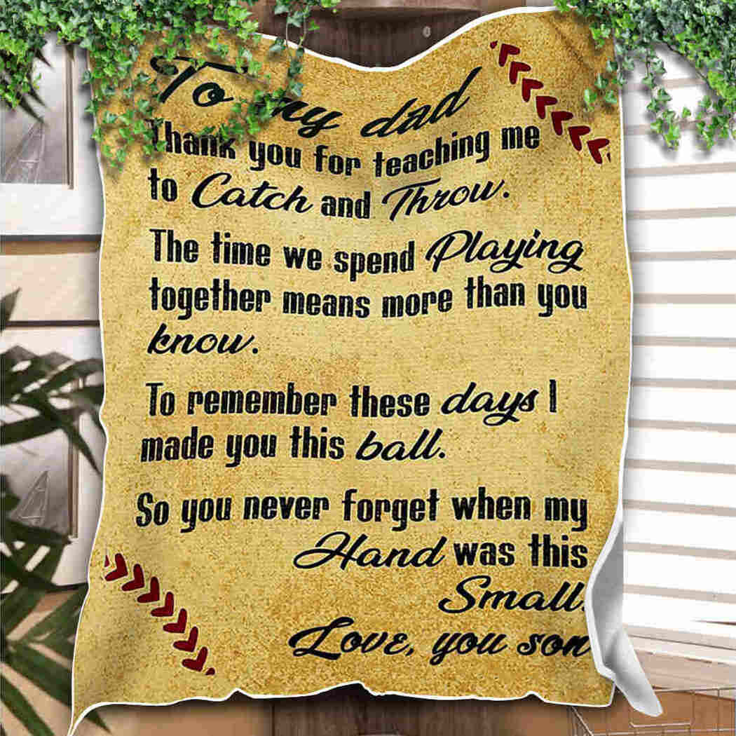 To My Dad – Baseball Blanket – Gift My Dad Love