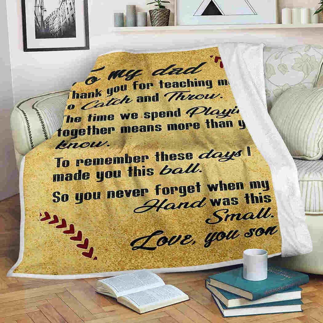 To My Dad – Baseball Blanket – Gift My Dad Love