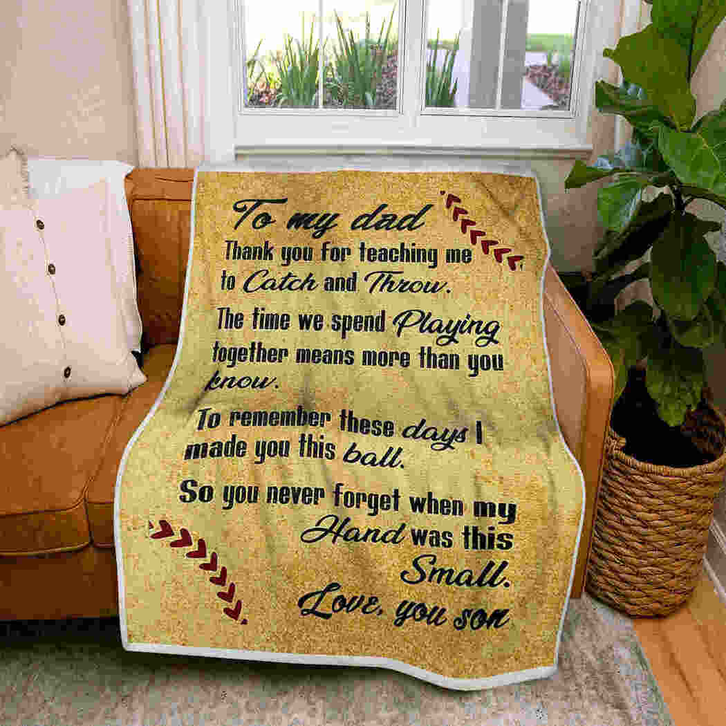 To My Dad – Baseball Blanket – Gift My Dad Love