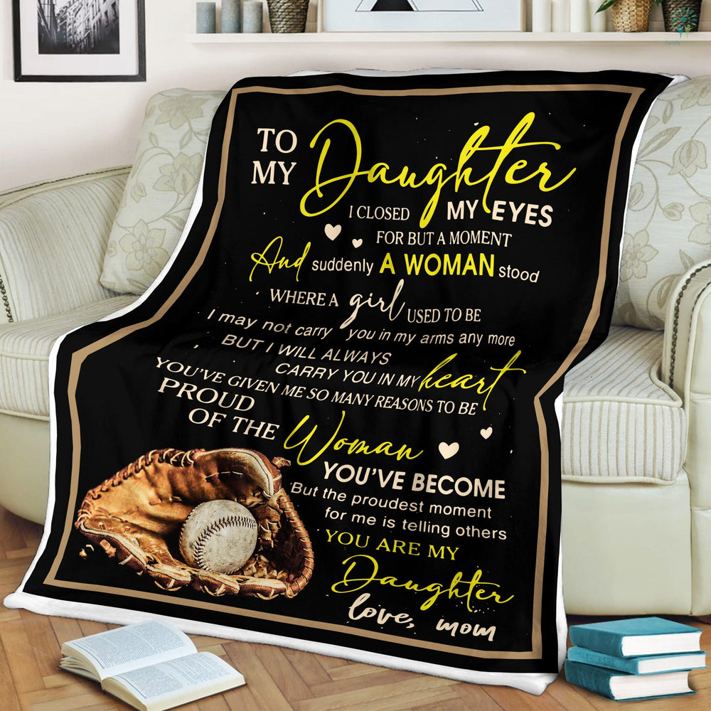To My Daughter I Will Always Carry You In My Heart, Baseball Lovers Gift For Daughter From Mom