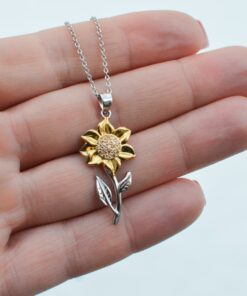 To My Daughter Sunflower Necklace, You Have Given Me All The Reason To Smile Birthday Gifts, Inspirational Gifts, Message Card Jewelry From Dad