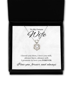 To My Future Wife Heart Knot Silver Necklace - I Loved You Then I Love You Still Always Have Always Will Valentines Day Gifts For Wife