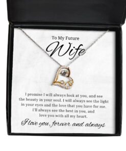 To My Future Wife Love Dancing Necklace, I Promise I'll Always Look At You, Birthday Gifts, Valentines Day Gifts For Wife