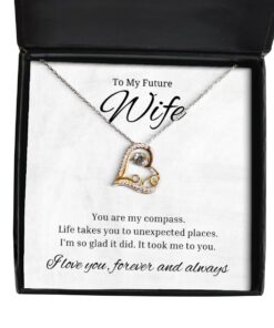 To My Future Wife Love Dancing Necklace, You Are My Compass, Birthday Gifts, Valentines Day Gifts For Wife