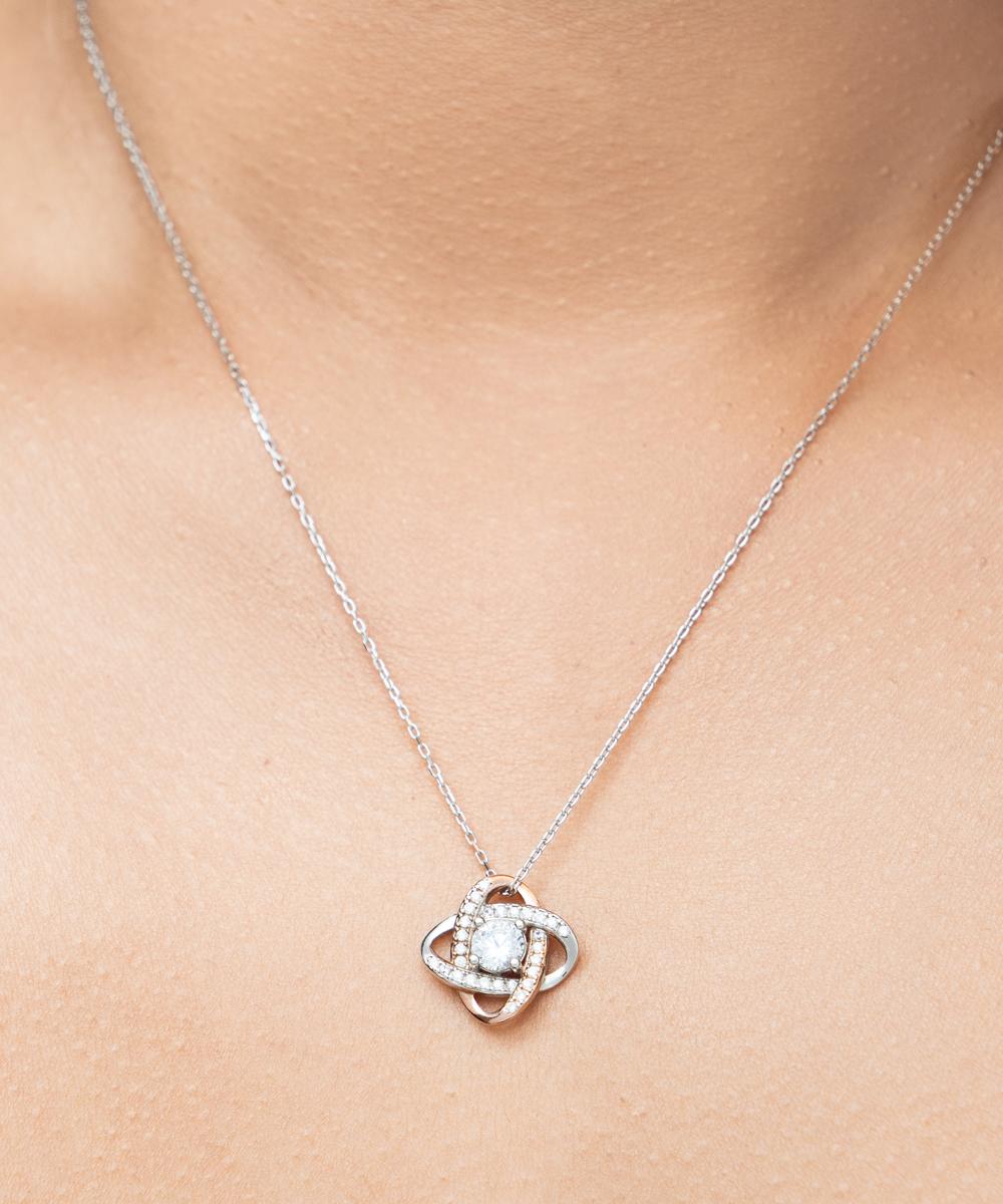 To My Future Wife Love Knot Rose Gold Necklace, You Have Given Me All The Reason To Smile, Best Birthday Gifts, Engagement Gifts, Wedding Gifts, Valentines Day Gifts For Wife