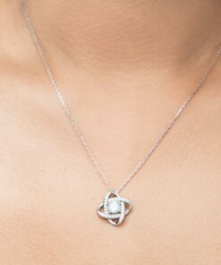 To My Future Wife Love Knot Rose Silver Necklace, I Am So Grateful To Have You In My Life, Best Birthday Gifts, Engagement Gifts, Wedding Gifts, Valentines Day Gifts For Wife