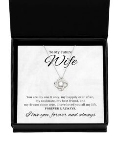 To My Future Wife Love Knot Rose Silver Necklace, You Are My One And Only, My Happily Even After, Best Birthday Gifts, Engagement Gifts, Wedding Gifts, Valentines Day Gifts For Wife