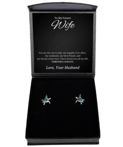 To My Future Wife Turtle Earrings You Are My One And Only, My Happily Even After - Birthday, Engagement, Wedding, Valentines Day Gifts From Husband