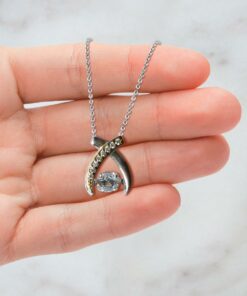 To My Future Wife Wishbone Dancing Necklace with Quote I Choose You And I'll Choose You Over And Over - Birthday, Engagement, Wedding, Valentines Day Gifts From Future Husband