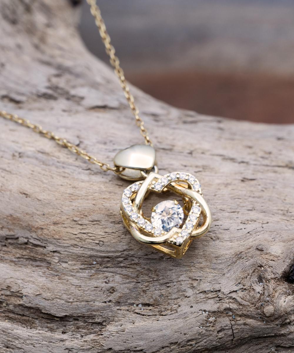 To My Gorgeous Wife Heart Knot Gold Necklace - You Are My Compass - Birthday, Engagement, Wedding, Valentines Day Gifts From Your Husband - Image 3
