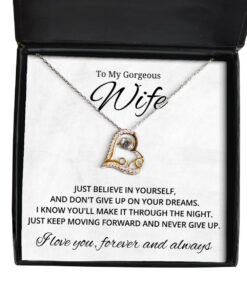 To My Gorgeous Wife Love Dancing Necklace Birthday Gifts, Valentines Day Gifts For Wife