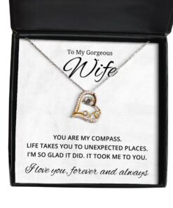 To My Gorgeous Wife Love Dancing Necklace, You Are My Compass, Birthday Gifts, Valentines Day Gifts For Wife