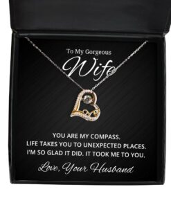To My Gorgeous Wife Love Dancing Necklace, You Are My Compass, Birthday Gifts, Valentines Day Gifts From Your Husband